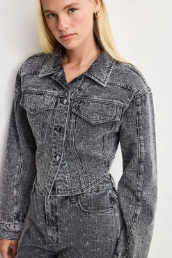 dolly crystal denim jacket