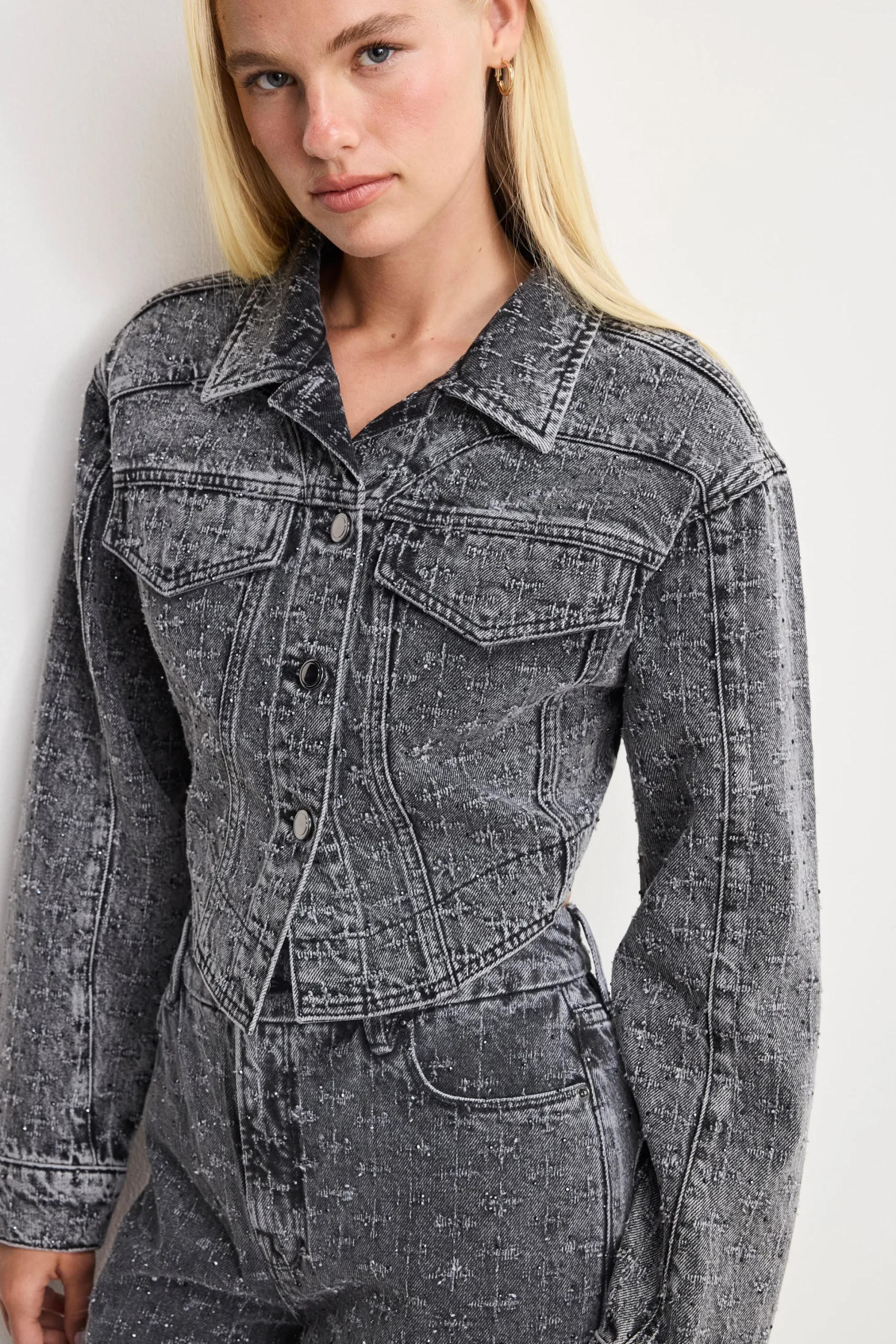 dolly crystal denim jacket