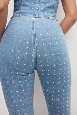 dolly crystal denim pull on pants