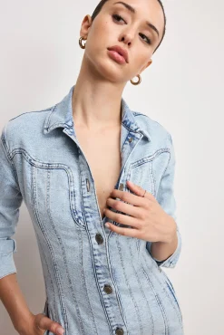 dolly denim corset dress