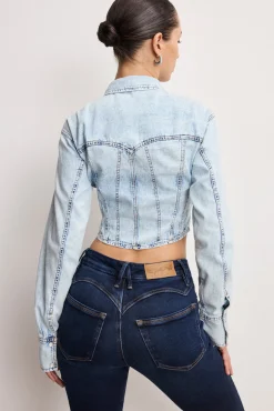 dolly denim corset shirt