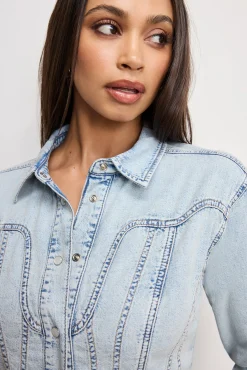 dolly denim corset shirt