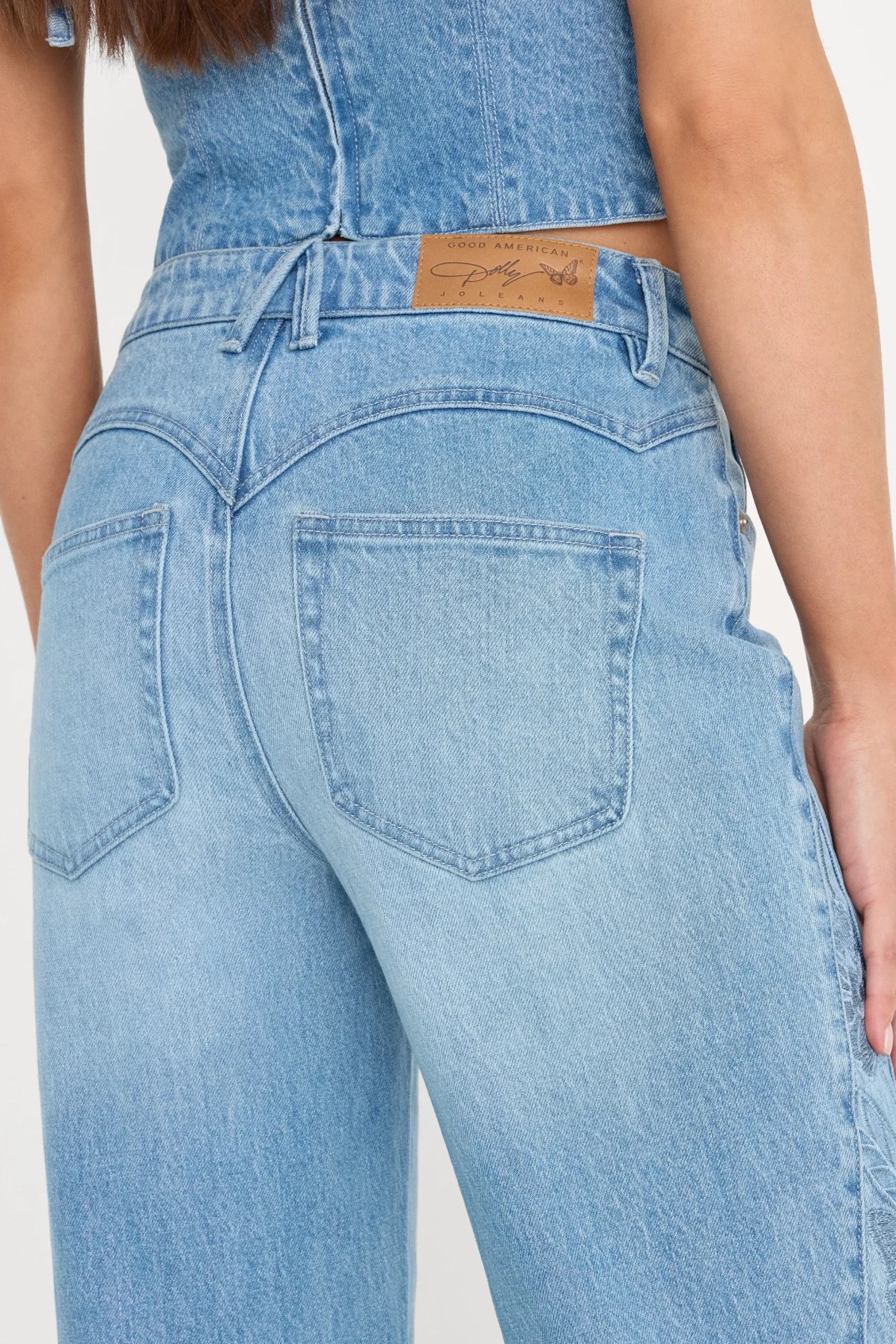 dolly joleans embroidered good waist palazzo jeans