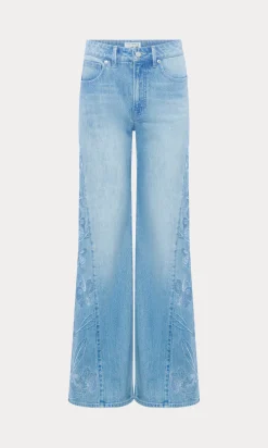 dolly joleans embroidered good waist palazzo jeans