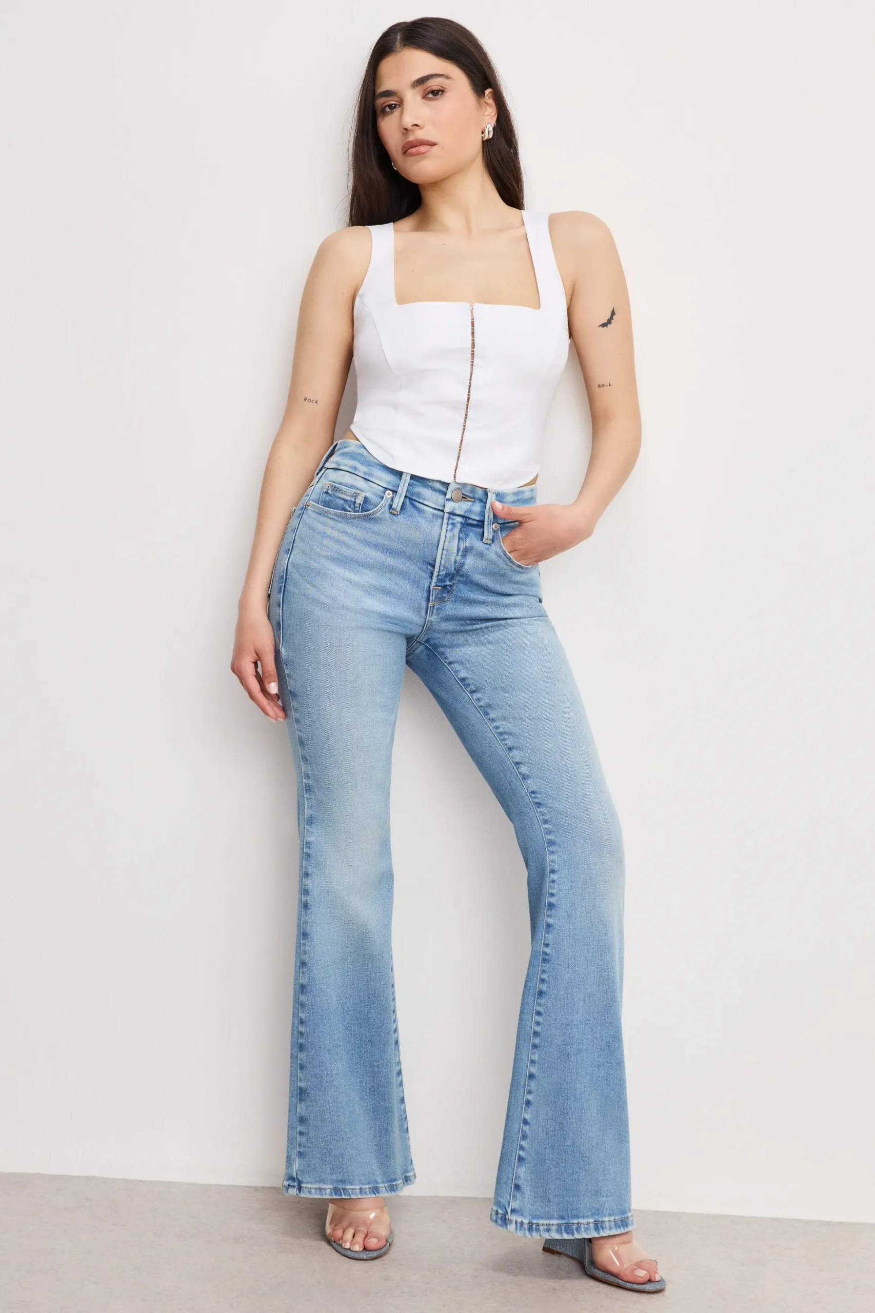 dolly joleans petite flare jeans