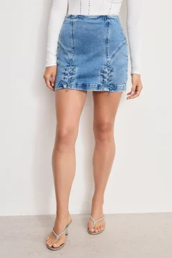 dolly lace up mini skirt