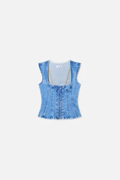 dolly lace up peplum top