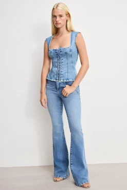 dolly lace up peplum top