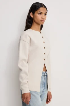 exaggerated sleeve cardigan sweater