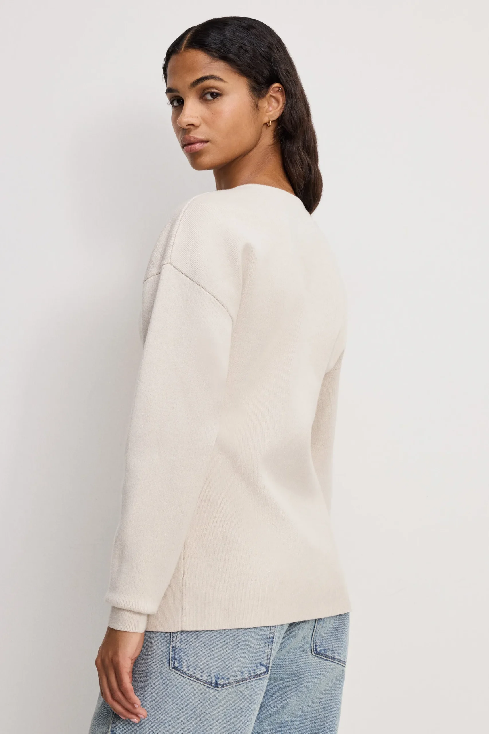 exaggerated sleeve cardigan sweater