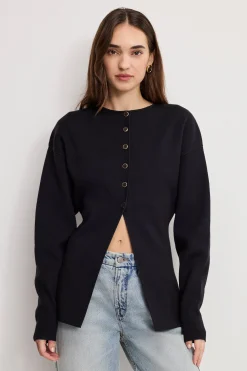 exaggerated sleeve cardigan sweater