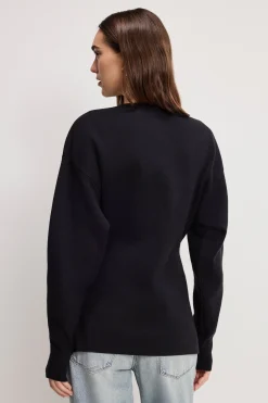 exaggerated sleeve cardigan sweater