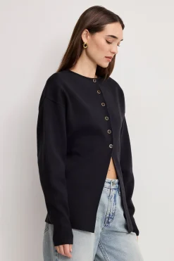 exaggerated sleeve cardigan sweater