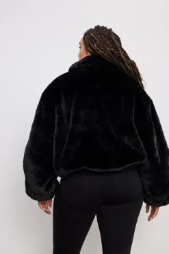 faux fur collar jacket