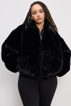 faux fur collar jacket