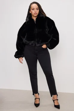 faux fur collar jacket