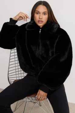 faux fur collar jacket