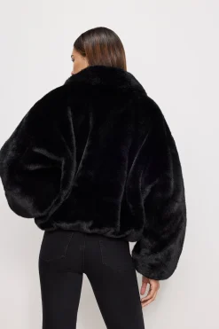 faux fur collar jacket