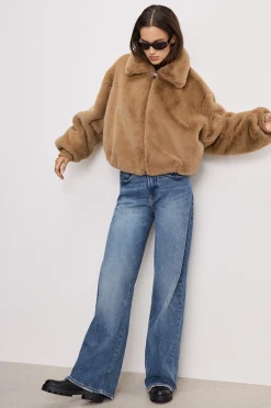 faux fur collar jacket
