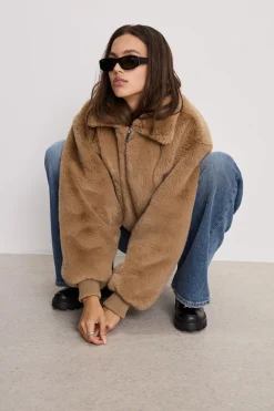 faux fur collar jacket