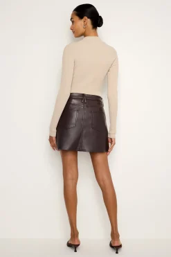 faux leather mini skirt
