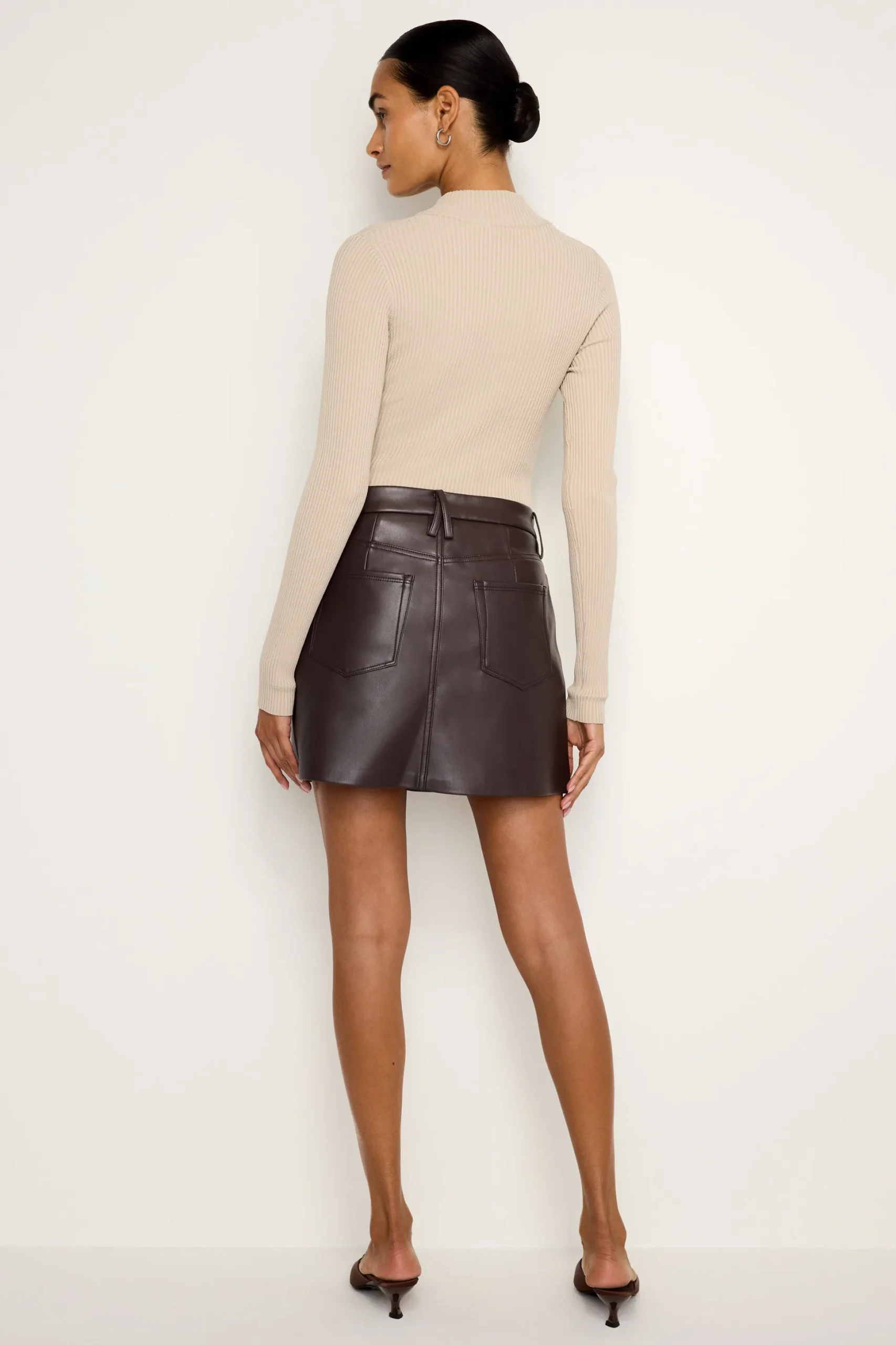 faux leather mini skirt