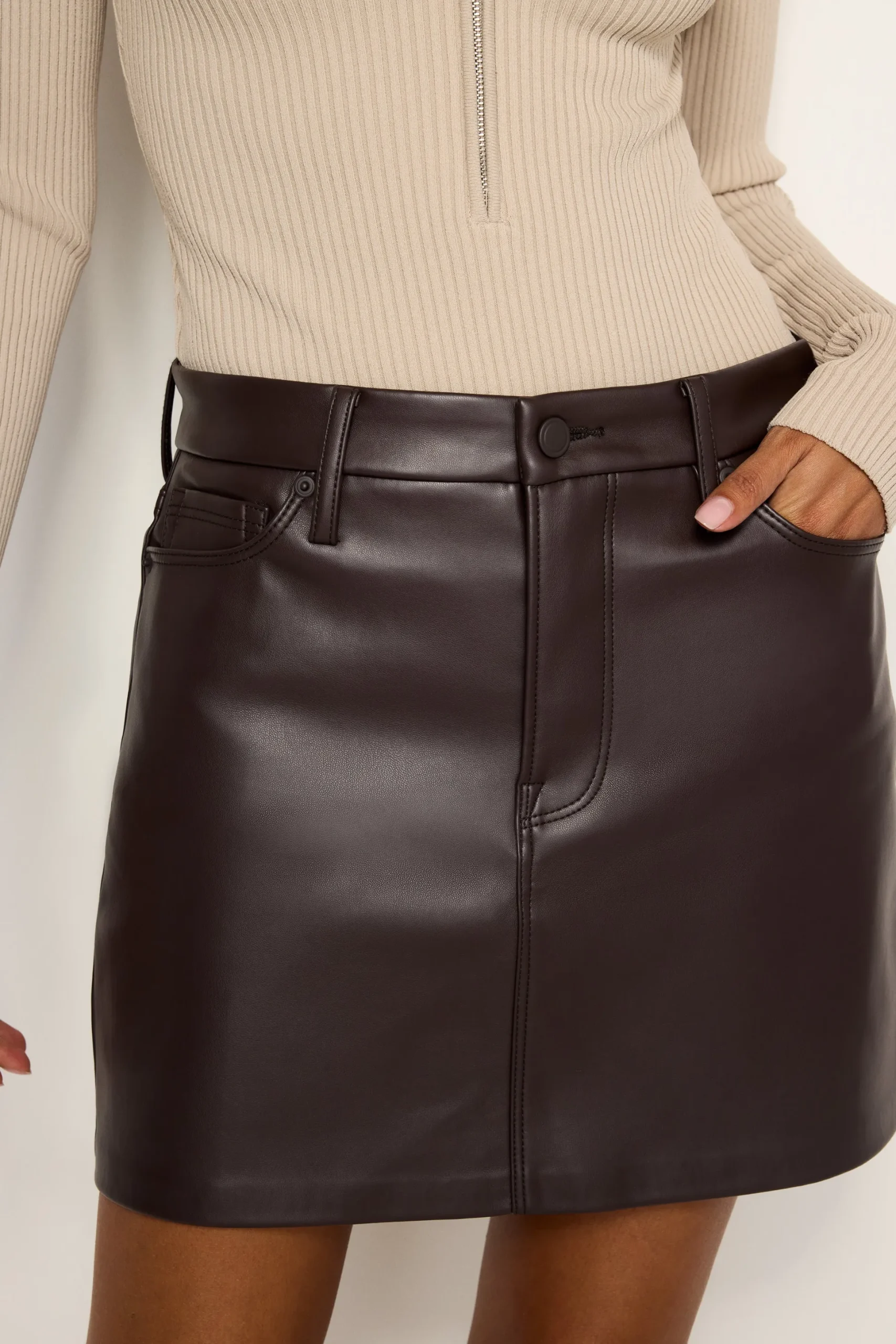 faux leather mini skirt