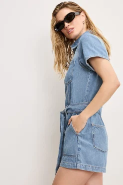 fit for success lite linen denim shorts jumpsuit