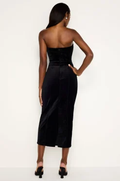 fit for success strapless velvet dress