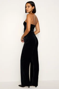 fit for success strapless velvet jumpsuit