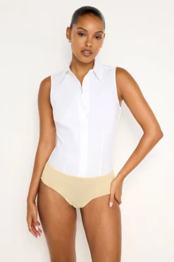 fitted tank poplin bodysuit