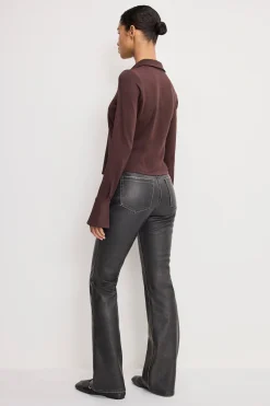 good classic bootcut faux leather pants