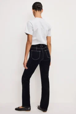 good icon straight flocked denim jeans