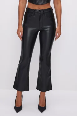 good legs cropped mini boot faux leather pants