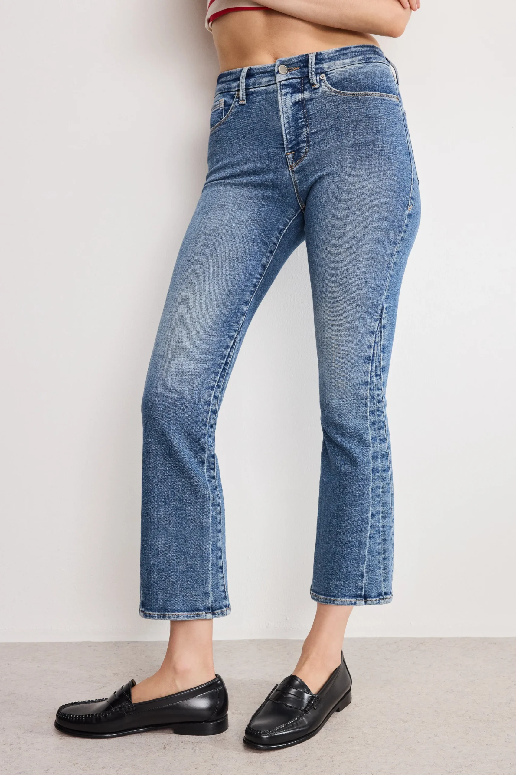 good legs cropped mini boot jeans