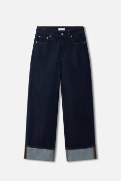 good low rise baggy cuffed jeans