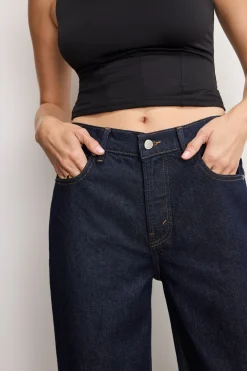 good low rise baggy cuffed jeans