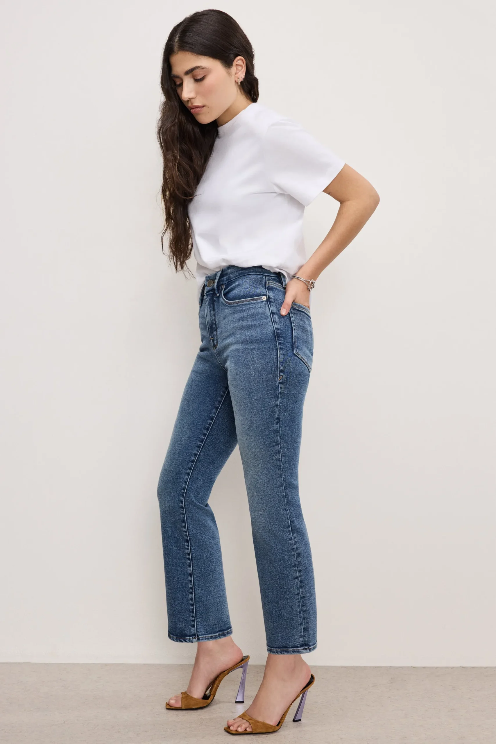 good petite straight compression jeans
