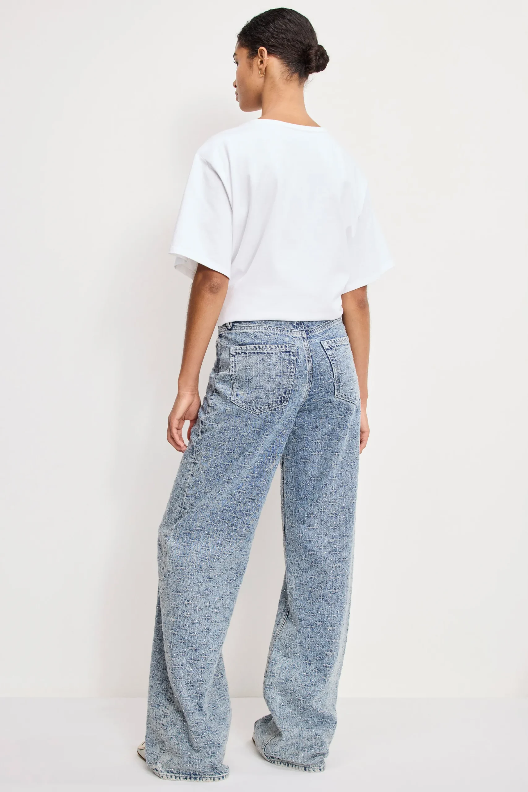 good skate wide crystal jeans
