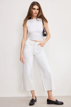 good waist cropped palazzo jeans
