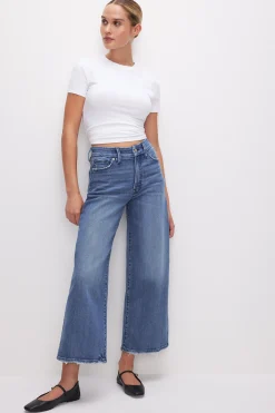 good waist cropped palazzo jeans