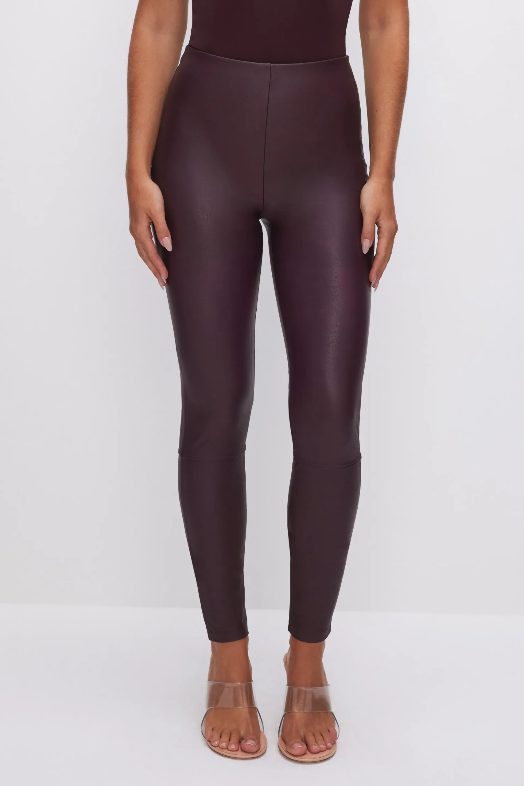 good waist faux leather leggings