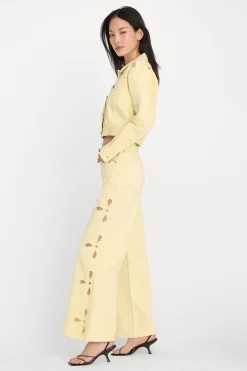 good waist palazzo ankle embroidered jeans