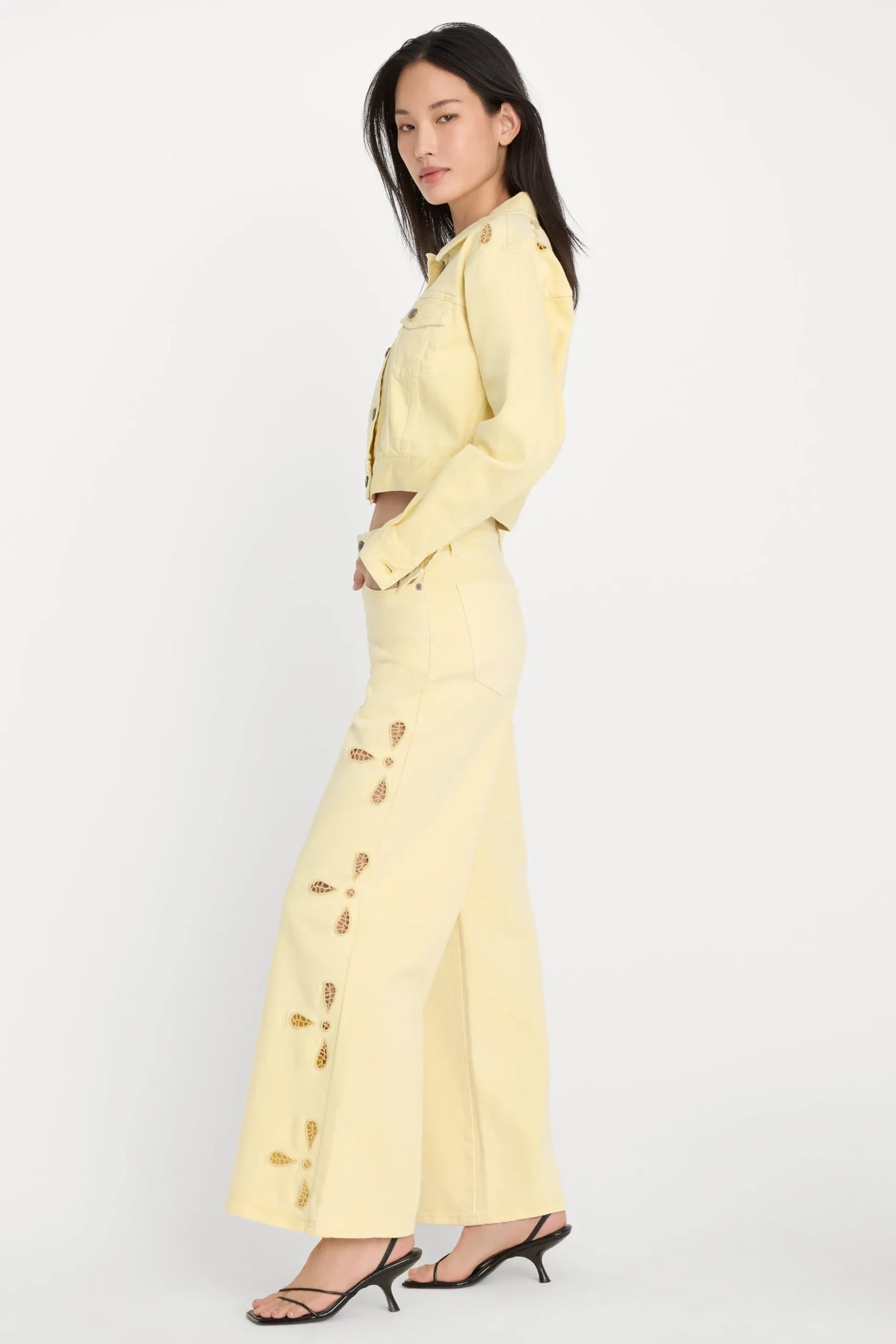 good waist palazzo ankle embroidered jeans