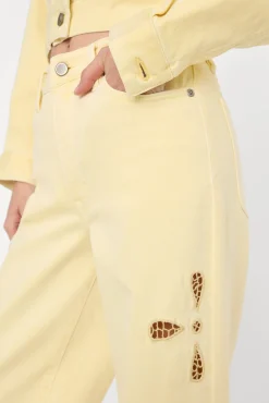 good waist palazzo ankle embroidered jeans