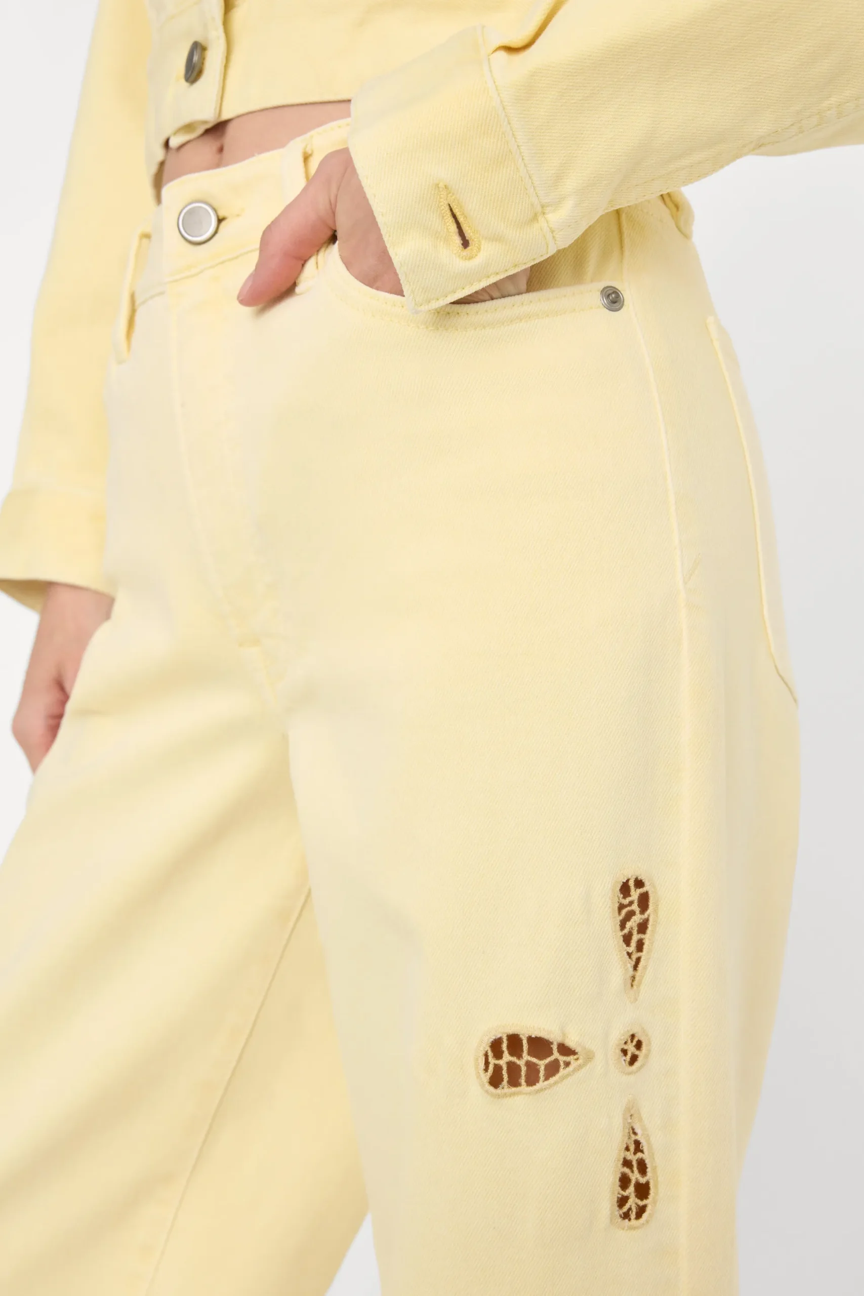 good waist palazzo ankle embroidered jeans