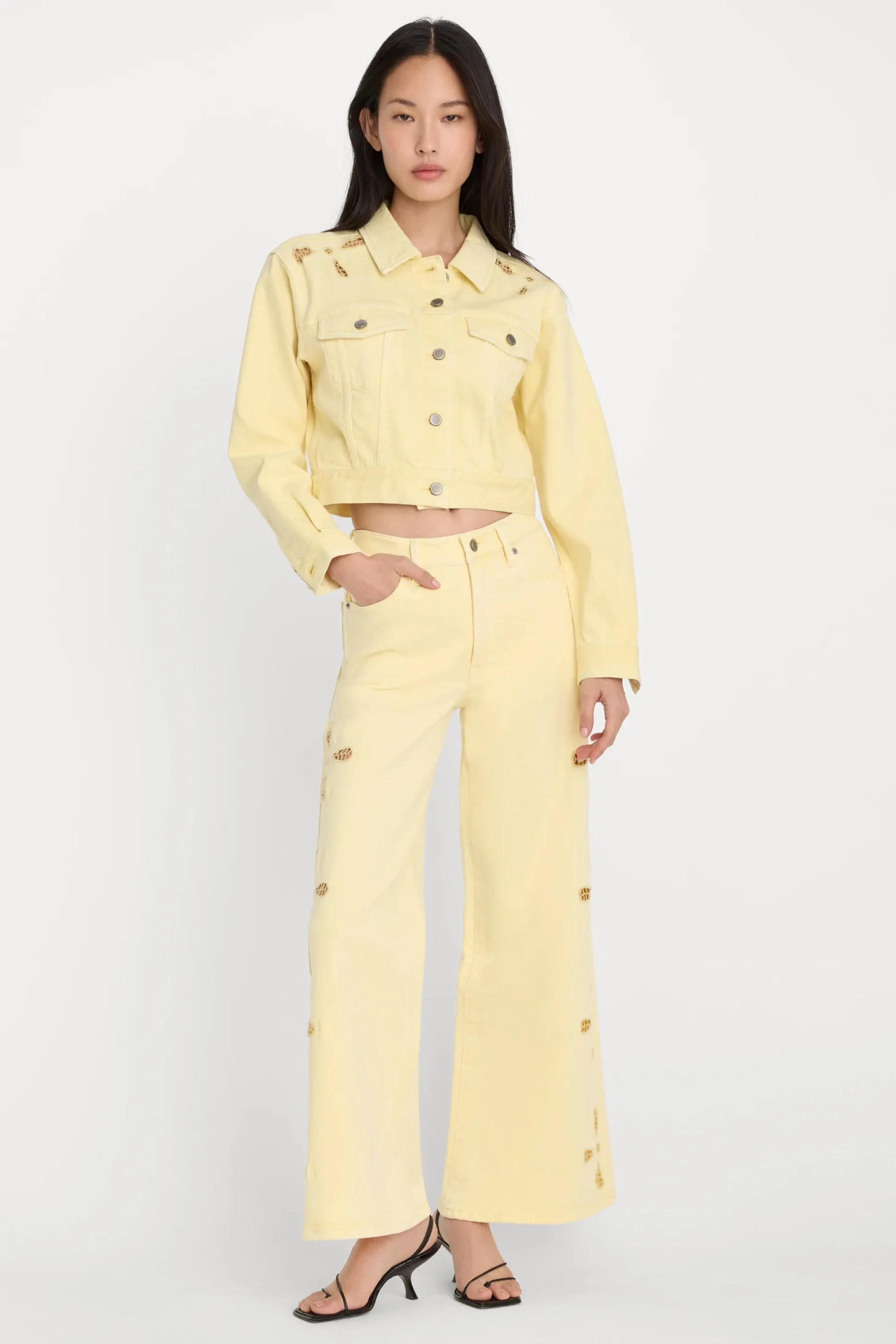 good waist palazzo ankle embroidered jeans