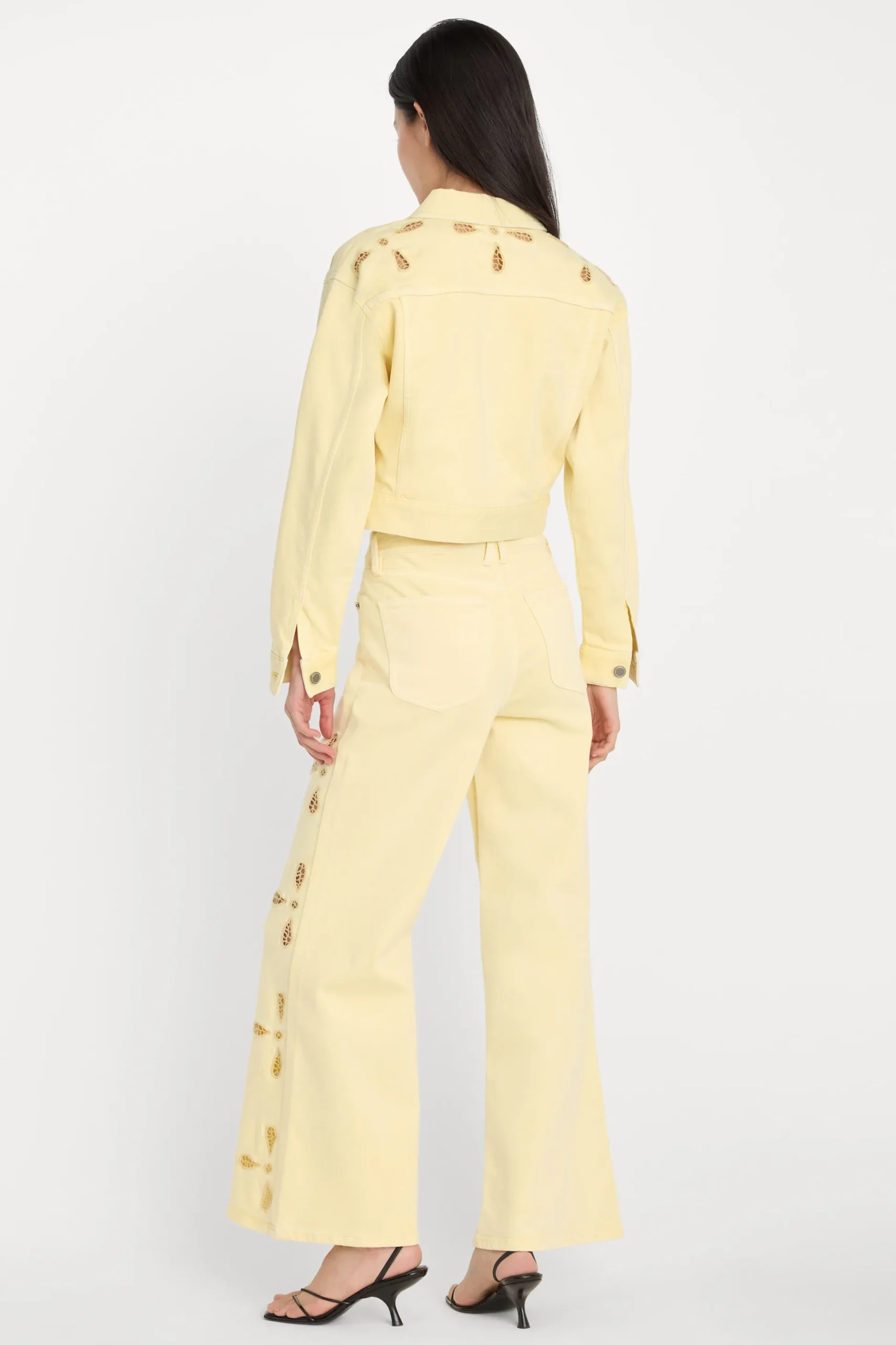 good waist palazzo ankle embroidered jeans