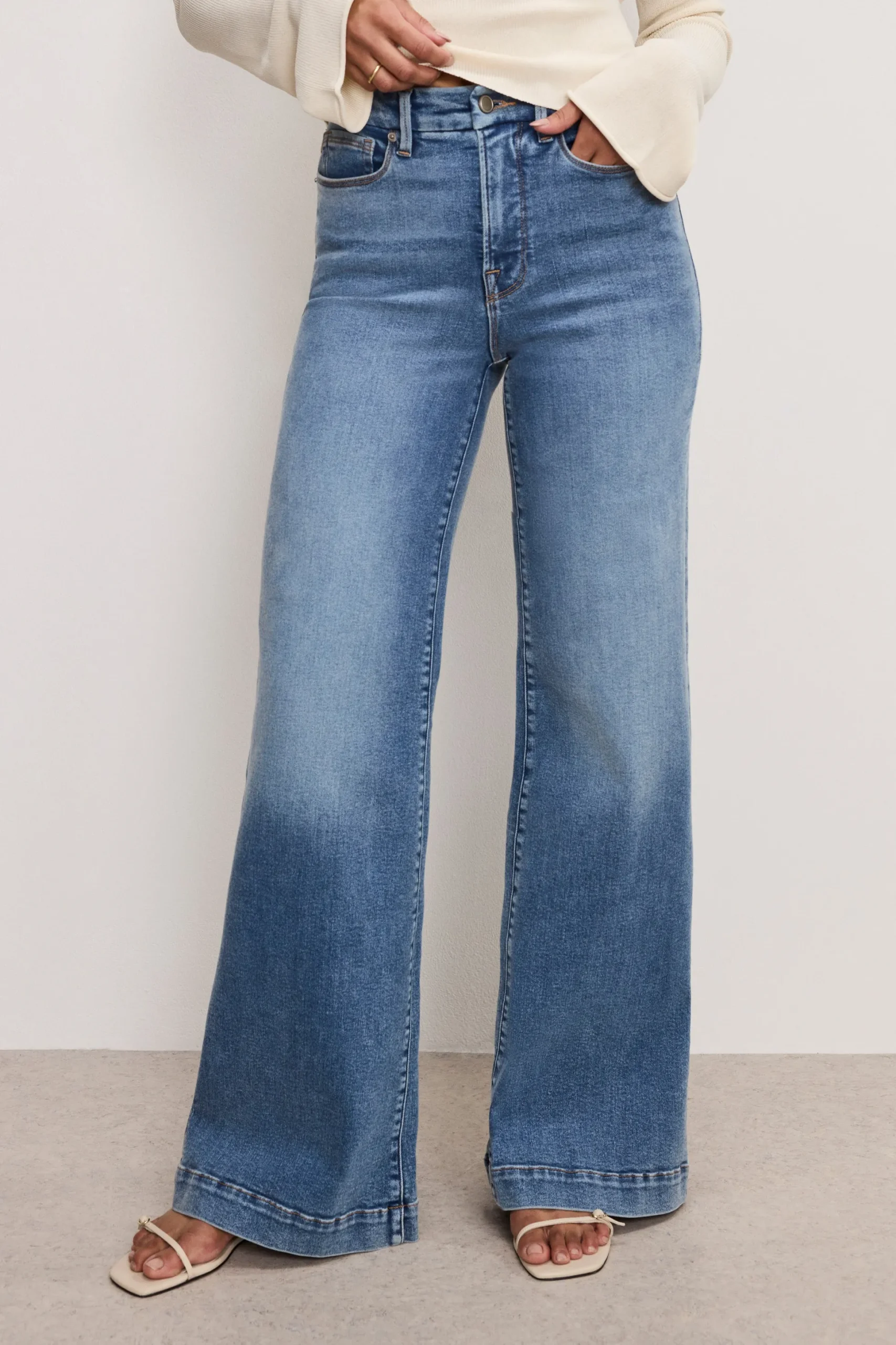 good waist palazzo compression jeans