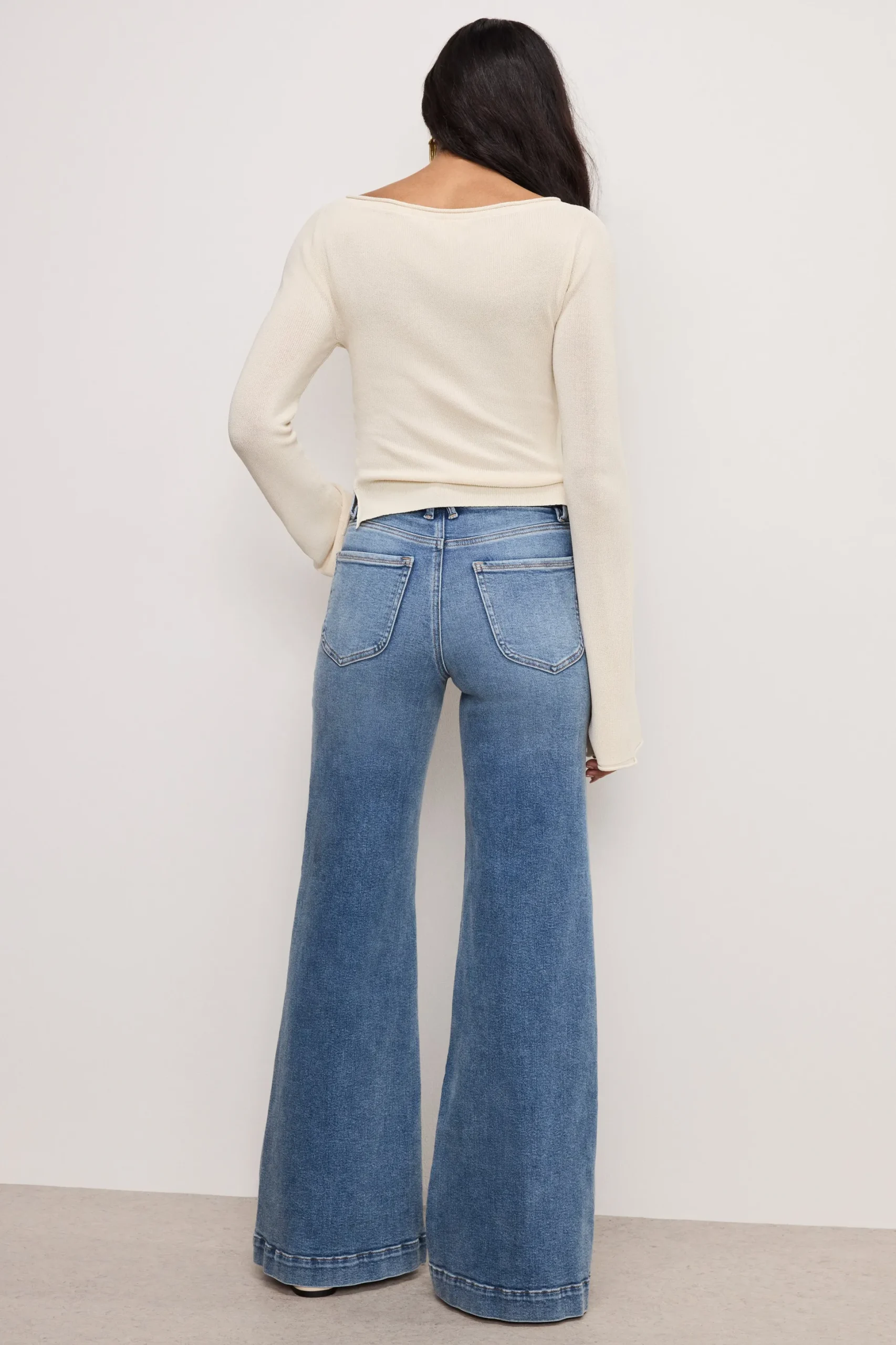 good waist palazzo compression jeans